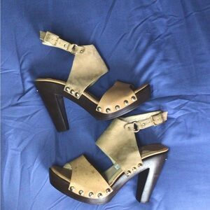 Jimmy Choo High Heel Wood Wedge Shoe